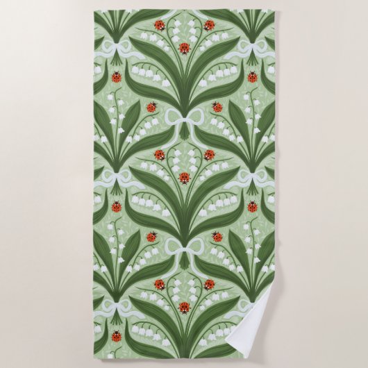 Serviette De Plage Lit de la vallée et la symétrie des coccinelles en (Devant)