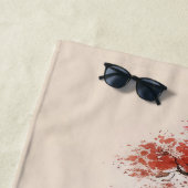 Serviette De Plage Littoral japonais minimaliste PERSONNALISÉ (En situation)