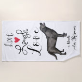 Serviette De Plage Live Laugh Love a Black Lab (Devant)
