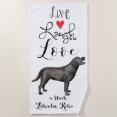 Serviette De Plage Live Laugh Love a Black Lab (Devant)