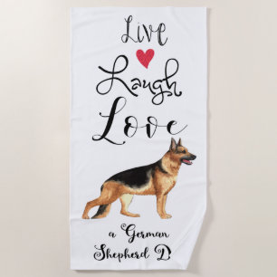 Serviette De Plage Live Laugh Love a German Shepherd