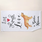 Serviette De Plage Live Laugh Love a Golden Retriever Beach Towel (Devant)