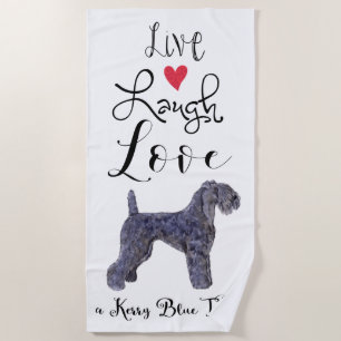 Serviette De Plage Live Laugh Love a Kerry Blue Terrier