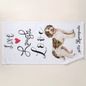 Serviette De Plage Live Laugh Love a Lagotto Romagnolo (Devant)
