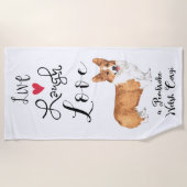 Serviette De Plage Live Laugh Love a Pembroke Welsh Corgi (Devant)