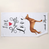 Serviette De Plage Live Laugh Love a Pharaoh Hound Beach Towel (Devant)