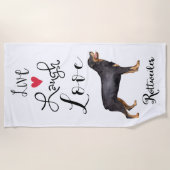 Serviette De Plage Live Laugh Love a Rottweiler (Devant)