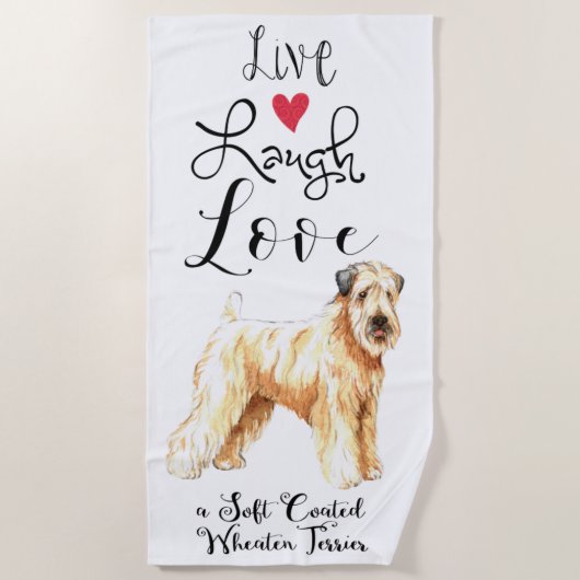 Serviette De Plage Live Laugh Love a Wheaten Beach Towel (Devant)