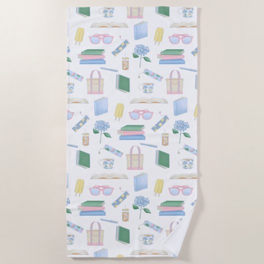 Serviette De Plage Livre Côtier Club Summer Beach Lecture (Devant)