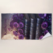 Serviette De Plage Livre Gothique Fleur Violet (Devant)