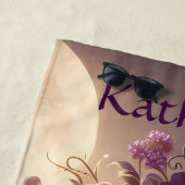 Serviette De Plage Livre Gothique Fleur Violet (En situation)