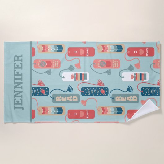 Serviette De Plage Livres et lecture Signets thématiques modélisés (Devant)