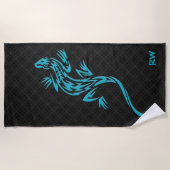 Serviette De Plage Lizard tribal personnalisé (Devant)