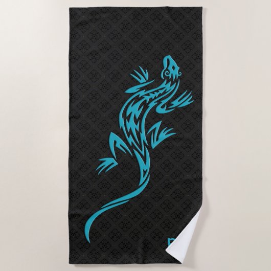 Serviette De Plage Lizard tribal personnalisé (Devant)