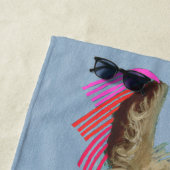 Serviette De Plage Llama ornée - Beige (En situation)