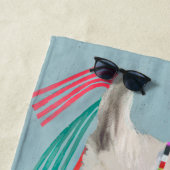 Serviette De Plage Llama ornée - Blanc (En situation)