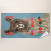 Serviette De Plage Llama ornée - Brown (Devant)