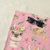 Serviette De Plage Llama rose mignonne Motif pour petites filles (En situation)