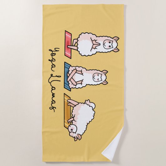 Serviette De Plage Llamas de Yoga (Devant)