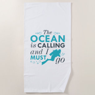 Serviette De Plage L'Océan Appelle Et Je Dois Y Aller