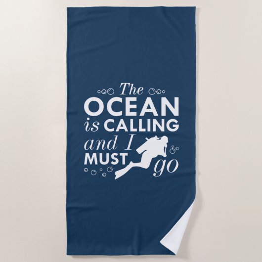 Serviette De Plage L'Océan Appelle Et Je Dois Y Aller (Devant)