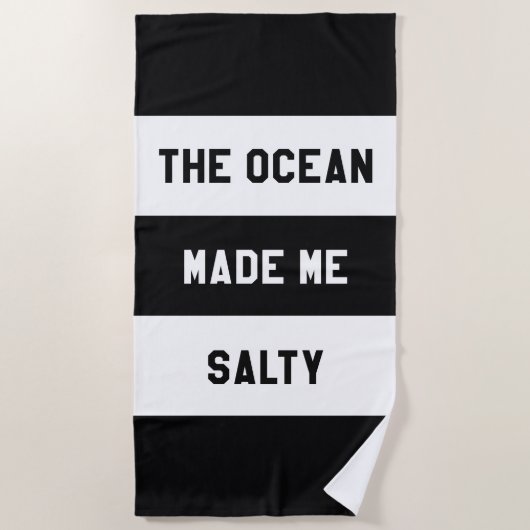 Serviette De Plage L'Océan M'A Rendue Salée (Devant)