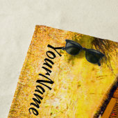 Serviette De Plage Locomotive - Ajouter Votre Nom - (En situation)