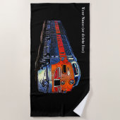 Serviette De Plage Locomotive Diesel Orange F7 - Ajouter un nom (Devant)