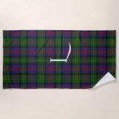 Serviette De Plage Logan Clan Tartan Plaid Monogram Beach Towne (Devant)