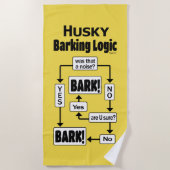 Serviette De Plage Logique Husky Barking (Devant)