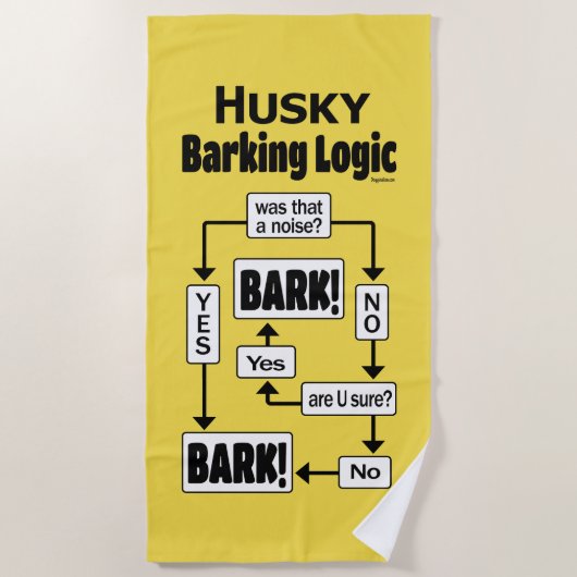 Serviette De Plage Logique Husky Barking (Devant)