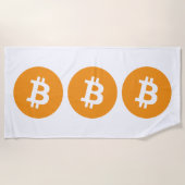 Serviette De Plage Logo Bitcoin Cryptomonnaie (Devant)