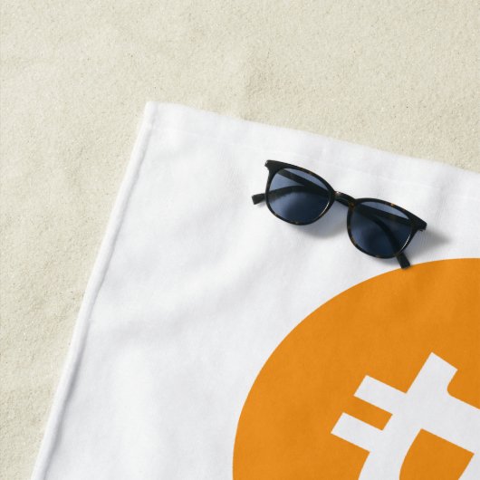 Serviette De Plage Logo Bitcoin Cryptomonnaie (En situation)