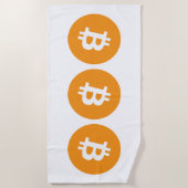 Serviette De Plage Logo Bitcoin Cryptomonnaie (Devant)