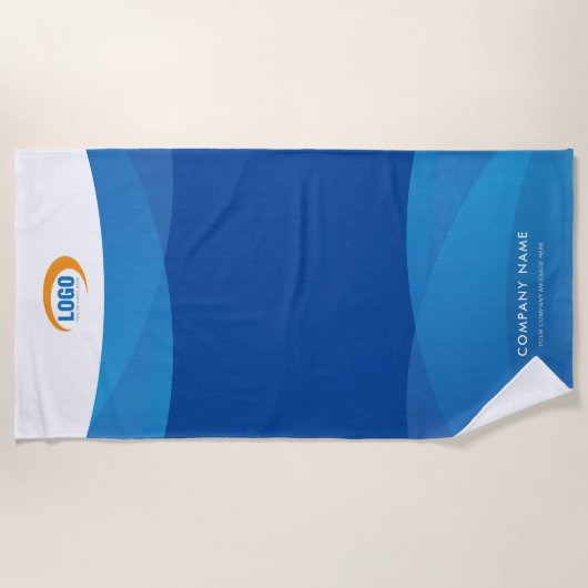 Serviette De Plage Logo bleu moderne (Devant)