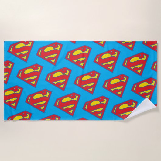 Serviette De Plage Logo classique Supergirl avec fond bleu (Devant)