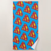 Serviette De Plage Logo classique Supergirl avec fond bleu (Devant)