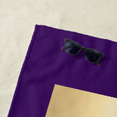 Serviette De Plage Logo commercial de signature de nom pourpre (En situation)