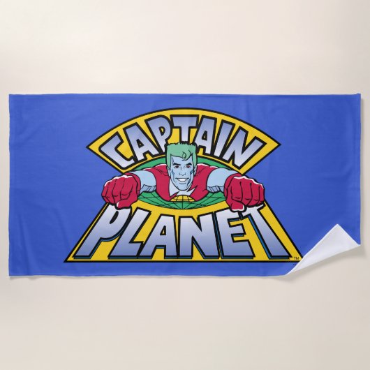 Serviette De Plage Logo de Captain Planet (Devant)