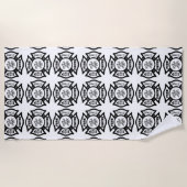 Serviette De Plage Logo de délivrance de sapeur-pompier (Devant)