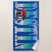 Serviette De Plage Logo de la compagnie Destin Beach Floride Typograp (Devant)