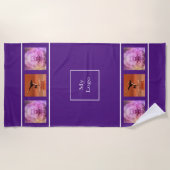 Serviette De Plage Logo de l'entreprise collage photo violet (Devant)