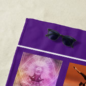 Serviette De Plage Logo de l'entreprise collage photo violet (En situation)