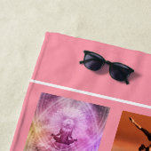 Serviette De Plage Logo de l'entreprise photo collage rose blanc (En situation)