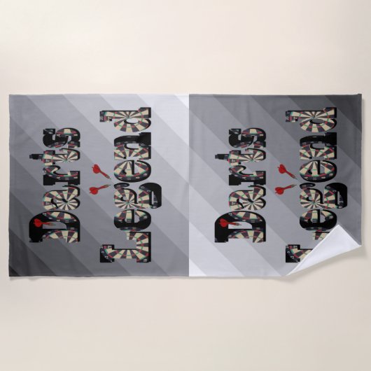 Serviette De Plage Logo de l'image Darts Legend, (Devant)