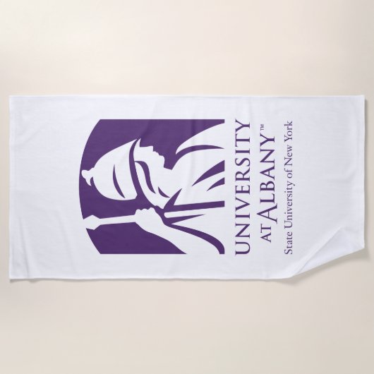 Serviette De Plage Logo de l'Université d'Albany (Devant)