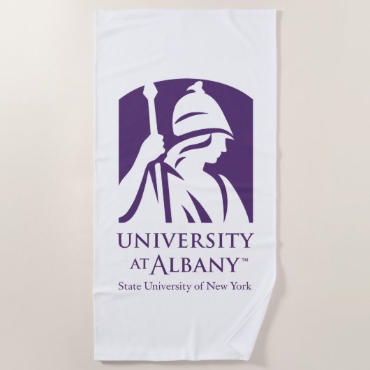 Serviette De Plage Logo de l'Université d'Albany (Devant)
