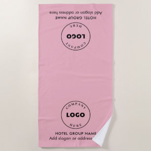 Serviette De Plage Logo de société moderne et nom d'hôtel Rose
