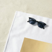 Serviette De Plage Logo d'entreprise de signature de nom blanc noir (En situation)