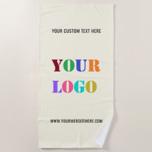 Serviette De Plage Logo d'entreprise personnalisé Texte Promo Plage S